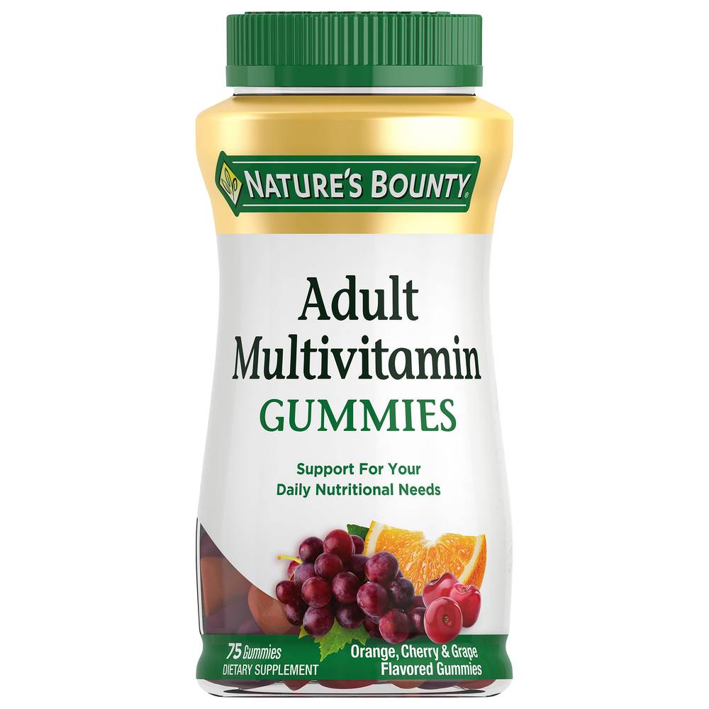 Nature's Bounty Orange, Cherry & Grape Multivitamin Gummies (75 ct) (9.6 oz)