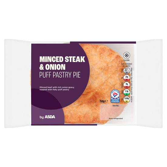 Asda Minced Steak & Onion Puff Pastry Pie 150g