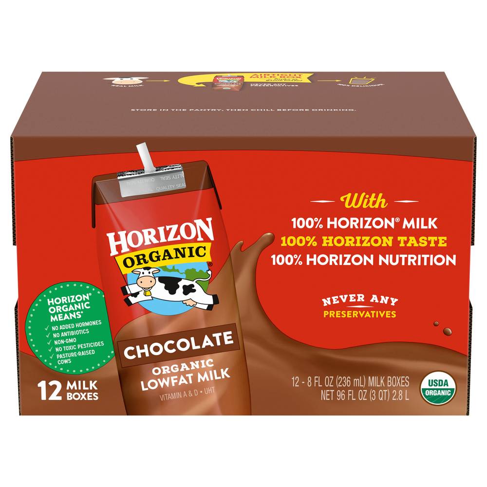 Horizon Organic Chocolate Lowfat Milk (12 ct, 8 fl oz)