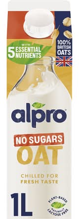 Alpro No Sugars Plant Based Chilled Oat Milk (1L)