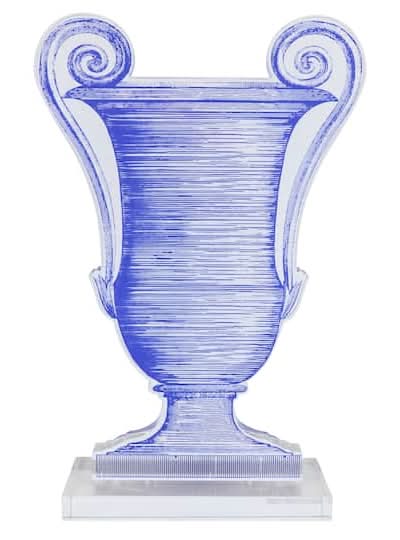 Jonathan Adler Acrylic Trophy Tabletop Decor, 15.25 in, Blue