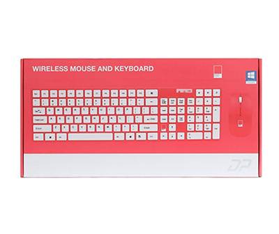 Pink Wireless Keyboard & Mouse Set