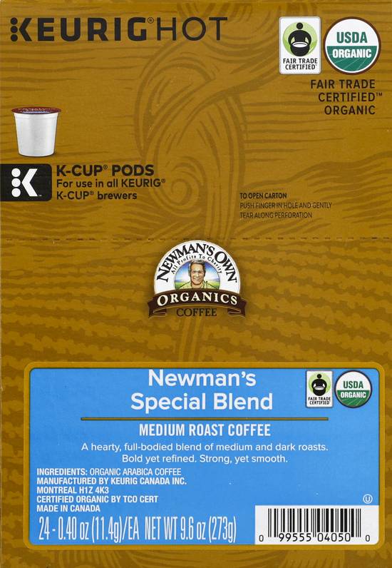 Newman's Own Organics Special Blend K-Cup Coffee Pods, Medium Roast (24 count for keurig brewers)