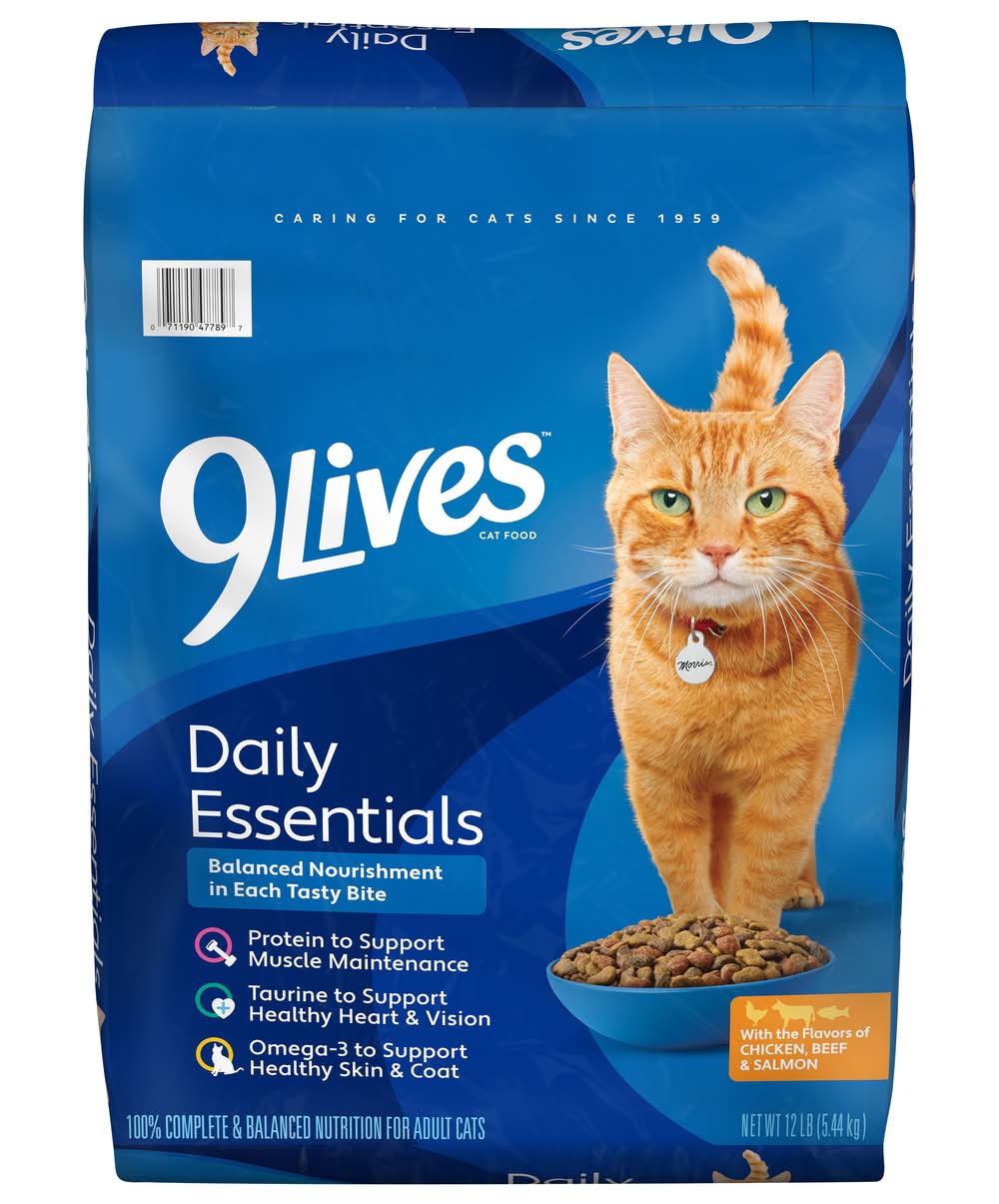 9Lives Daily Essentials Dry Cat Food, Assorted, Adult (12 lbs)