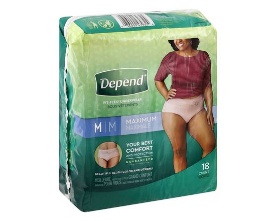 Depend · Fit-Flex Incontinence Underwear for Women Max Absorbency M (18 ct)