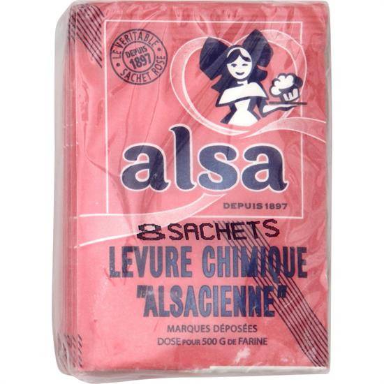 Levure chimique alsacienne ALSA - les 8 sachets de 11 g