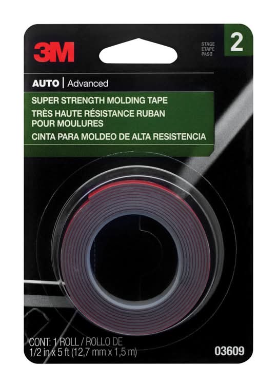 3M 60 In. L X 1/2 In. W Double-Sided Molding Tape