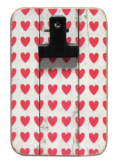 Studio Décor Heart Pattern Mini Clip Frame, 4.5x3x1.13 in, Pink-White