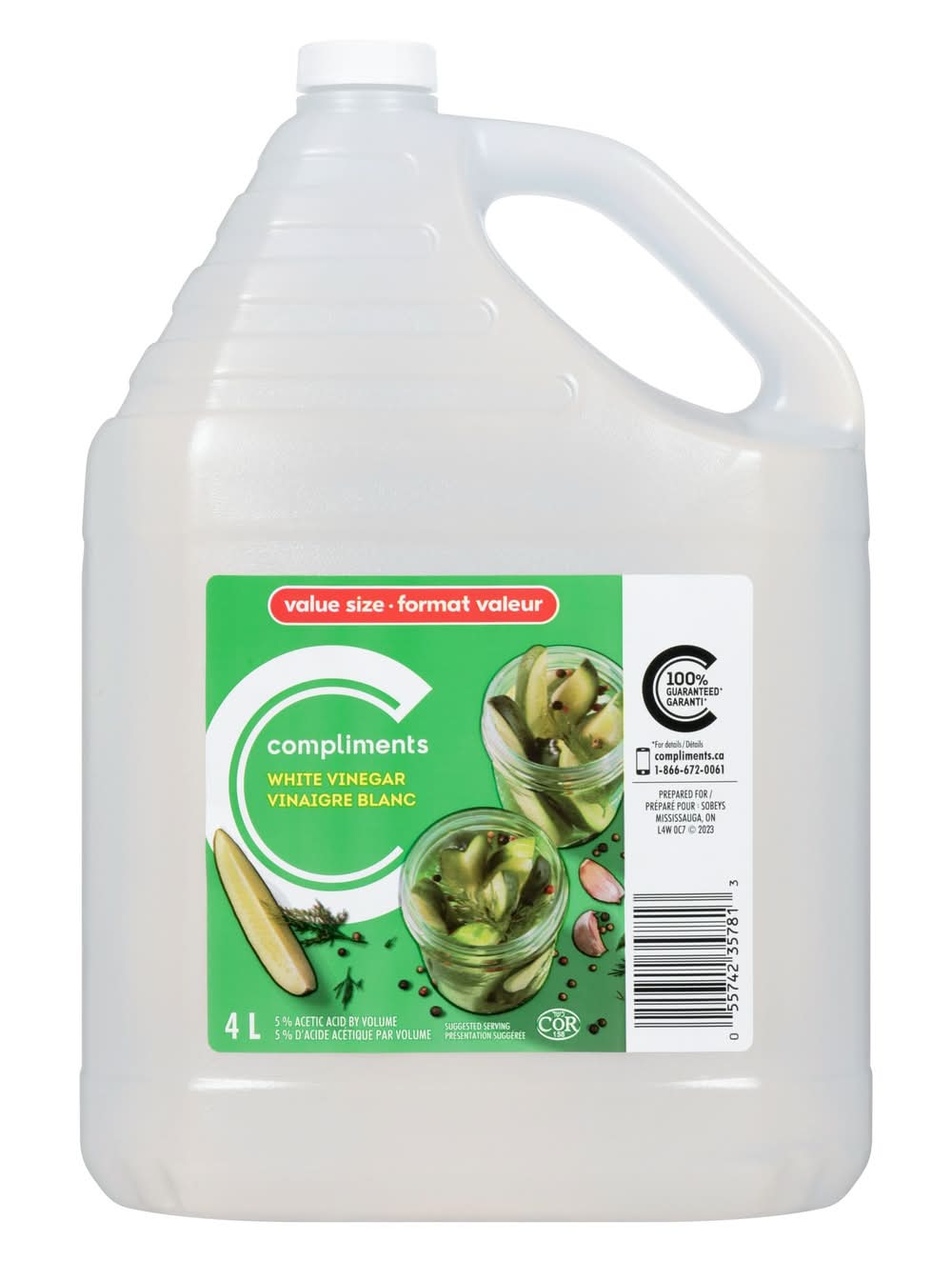 Compliments White Vinegar Value Size (4 kg)