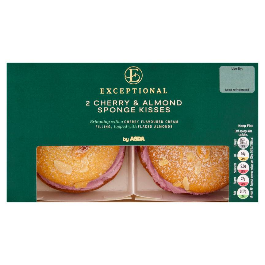 Asda Exceptional 2 Cherry & Almond Sponge Kisses