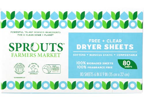 Sprouts Free And Clear Dryer Sheets