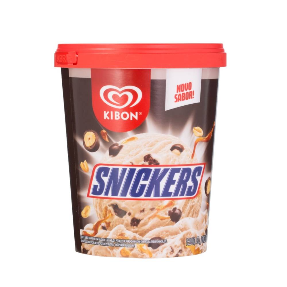 Kibon sorvete de amendoim e caramelo snickers (800 ml)