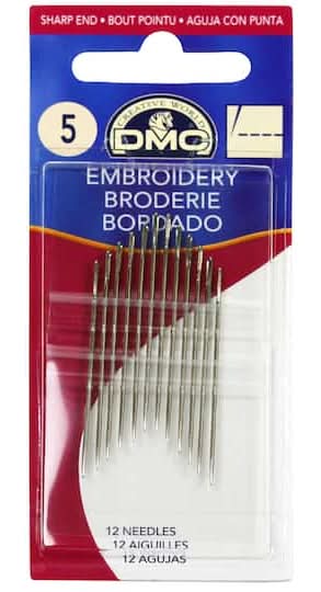 DMC Embroidery Needles, Size 5 (12 ct)