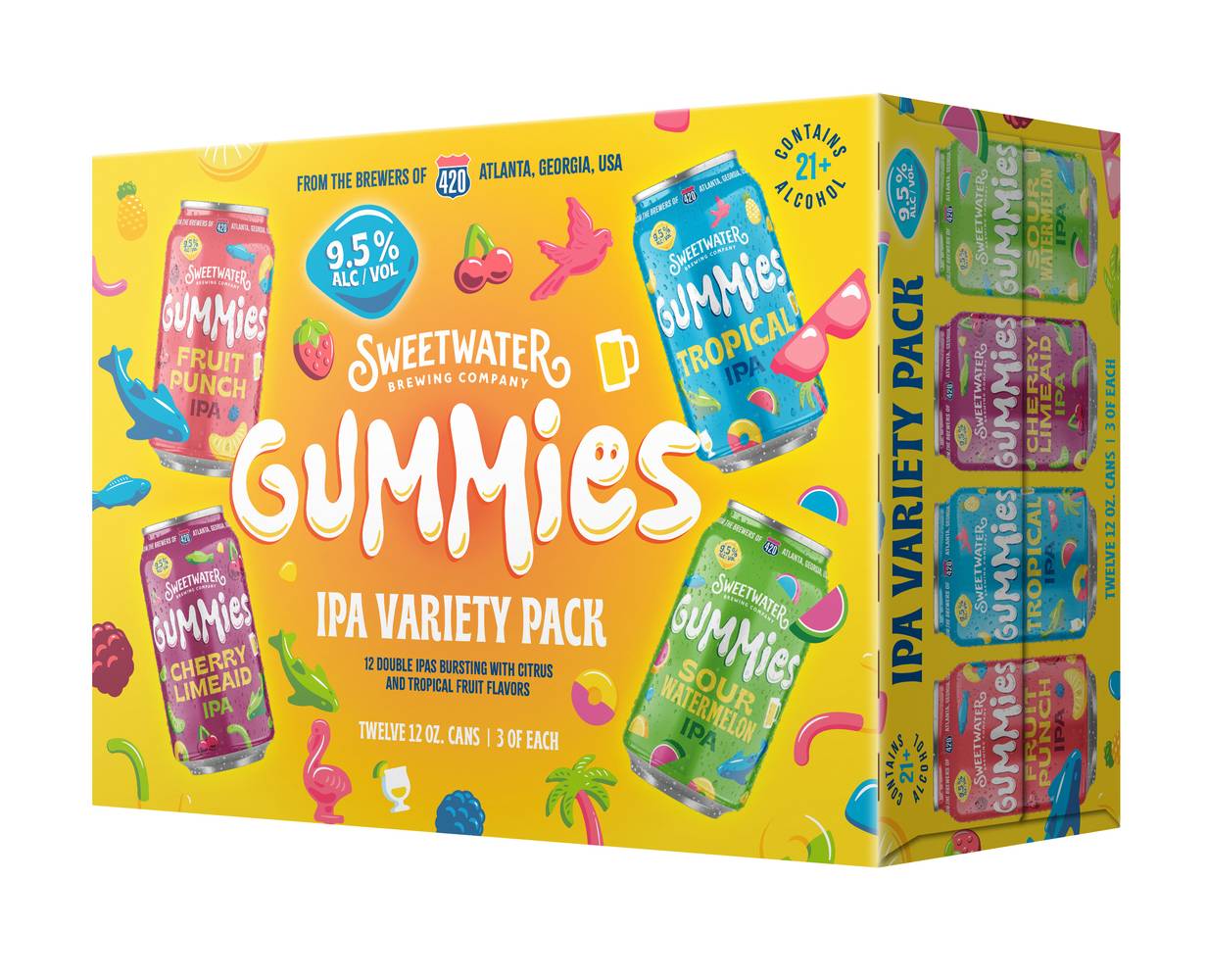 SweetWater Brewing Company Gummies Tropical Beer Variety pack, Assorted (12 x 12 oz)