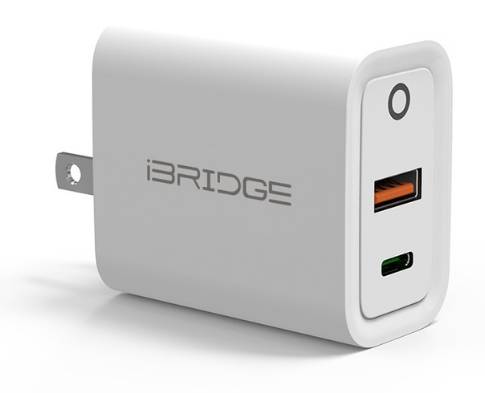 iBRIDGE20WUSB-C/A雙孔PD/QC快速充電器/白