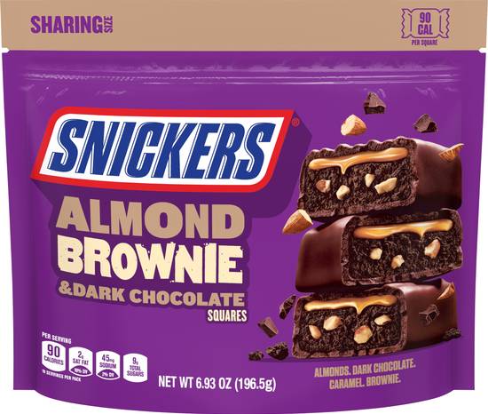 Snickers Sharing Size Almond Brownie Dark Chocolate Squares