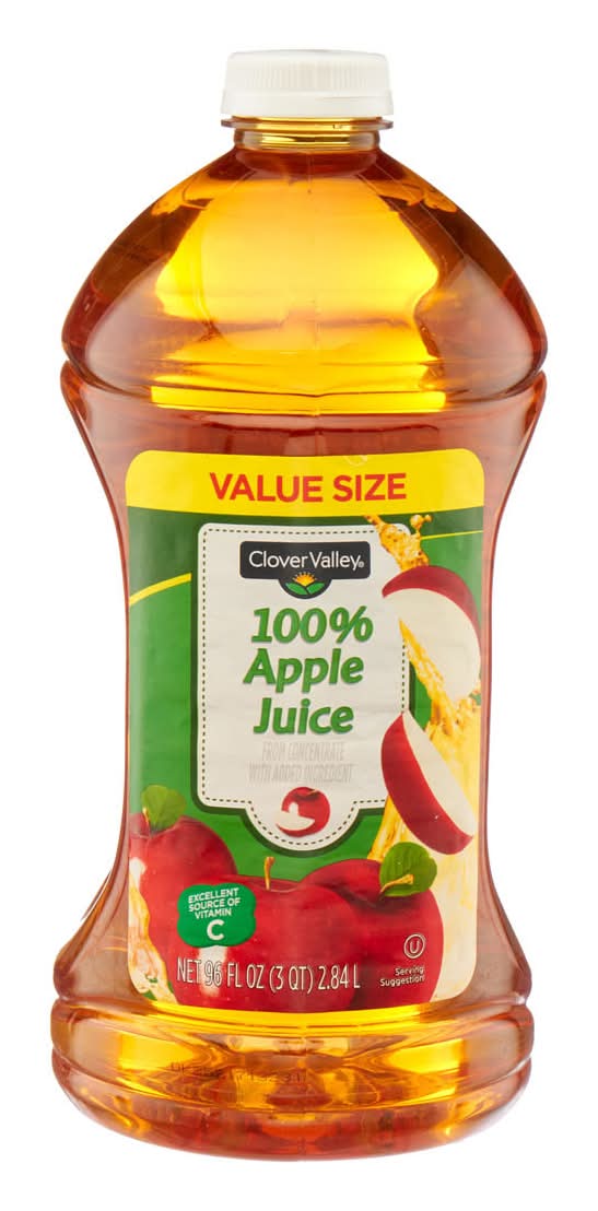 Clover Valley 100% Apple Juice 96 Fl Oz