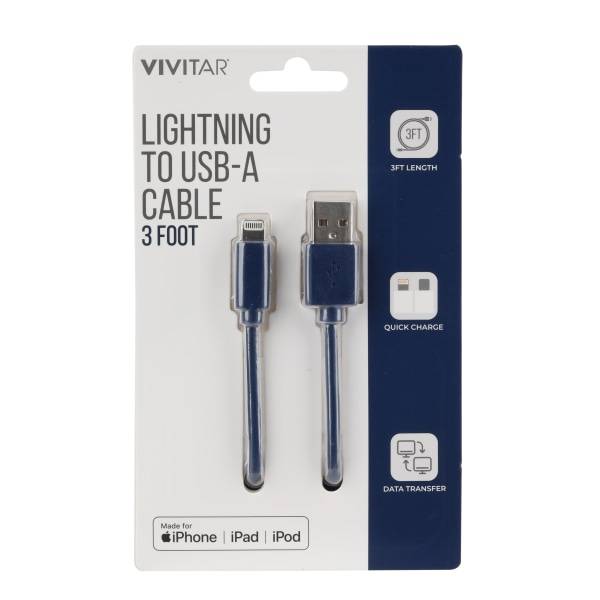 Vivitar Lightning To Usb a Cable (3' ft/navy blue)