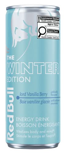 Red Bull The Winter Edition Boisson Énergisante Baie Vanillée Glacée 250 Ml (Canette) / Red Bull The Winter Edition Energy Drink Iced Vanilla Berry 250 ml (can)