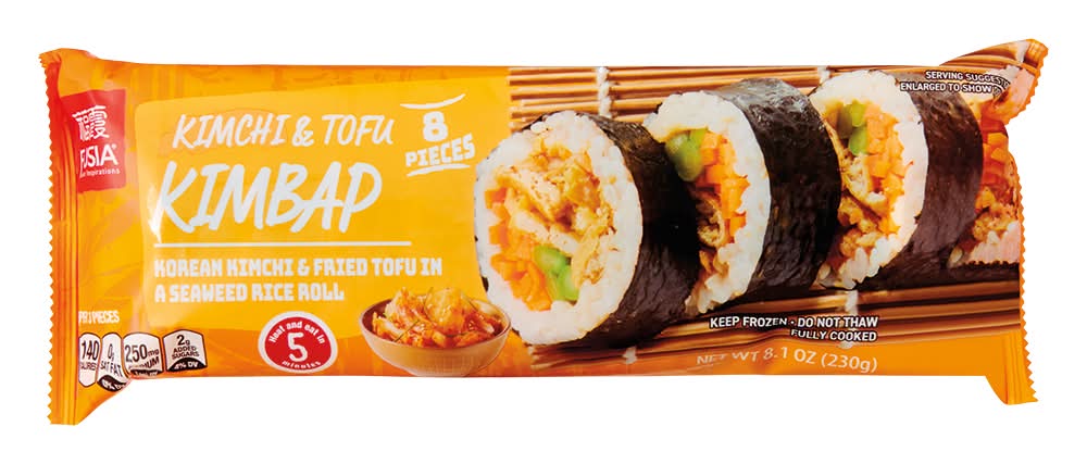 Fusia Kimbap Korean Seaweed Rice Roll, Kimchi & Tofu (8 x 8.1 oz)