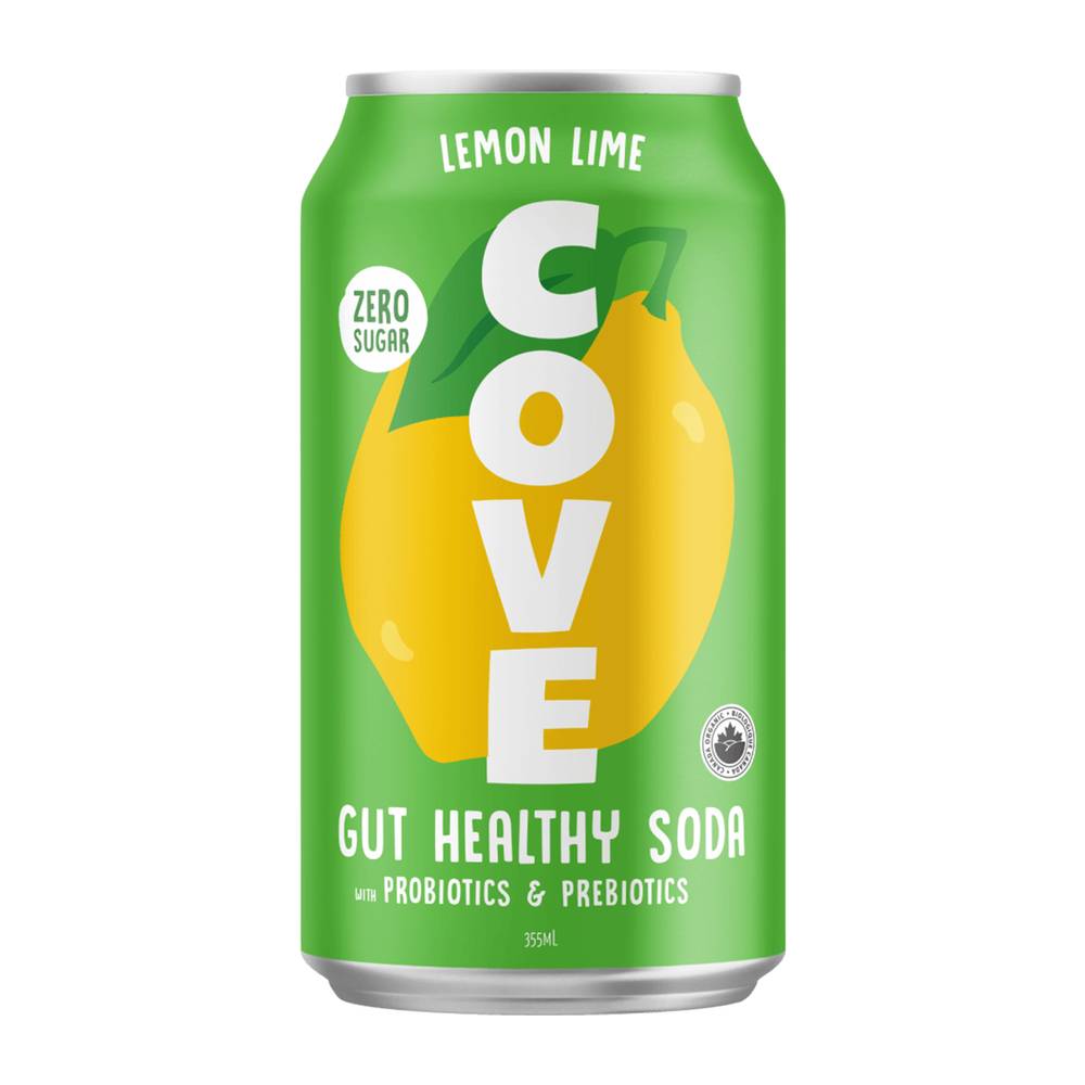 Cove Drinks Lemon Lime Gut Healthy Soda (355 ml)