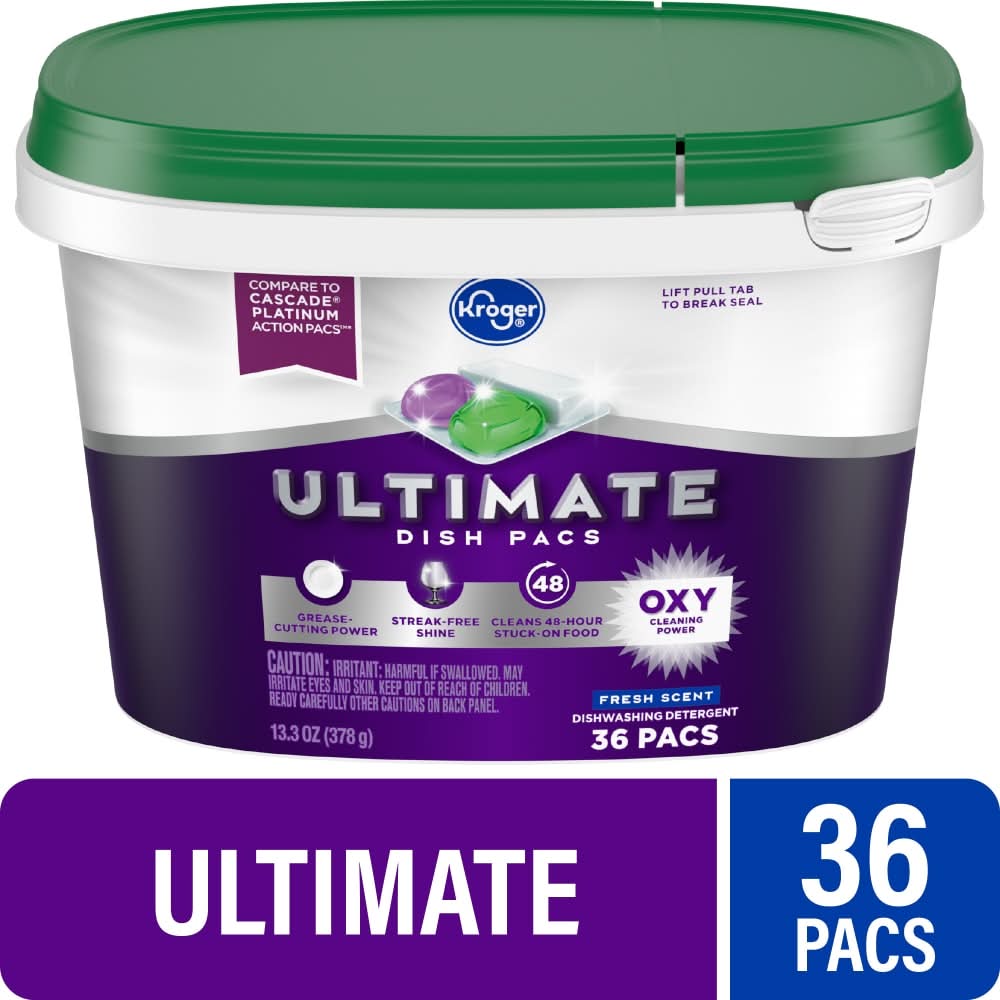 Kroger Ultimate Dishwasher Detergent Pods, Fresh (13.3 oz, 36 ct)