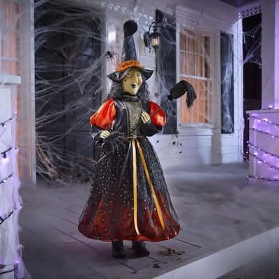 Home Accents Holiday Halloween Classics Witch With Spider Delivery