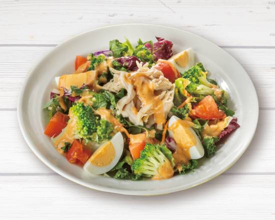 蒸し鶏とケール�のサラダ(L) Steamed Chicken and Kale Salad (L)