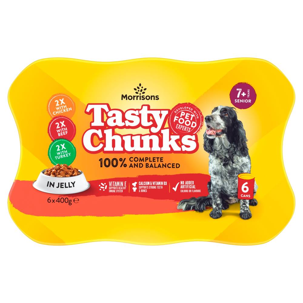 Morrisons Tasty Chunks in Jelly 7+ Years Senior Dog Food (6 pack)