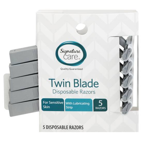 Signature Care Twin Blade Disposable Razors (5 ct)