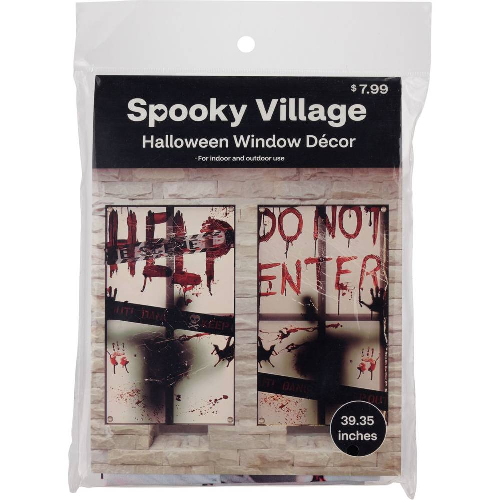 Spooky Village Halloween Window Decor, 2 Ct