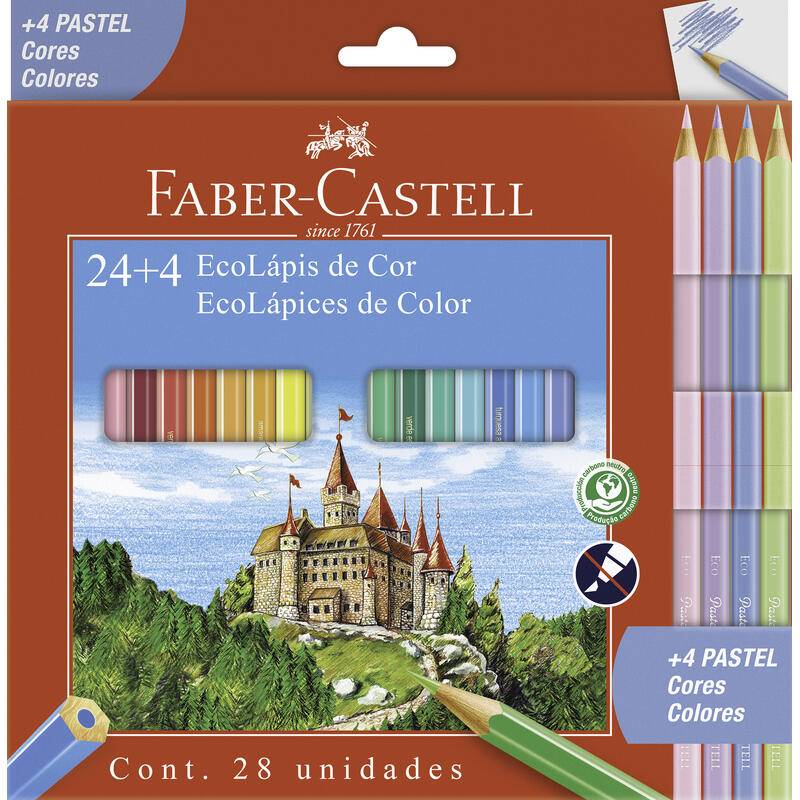 Faber-castell kit lápis de cor sextavado e apontador (25 peças)