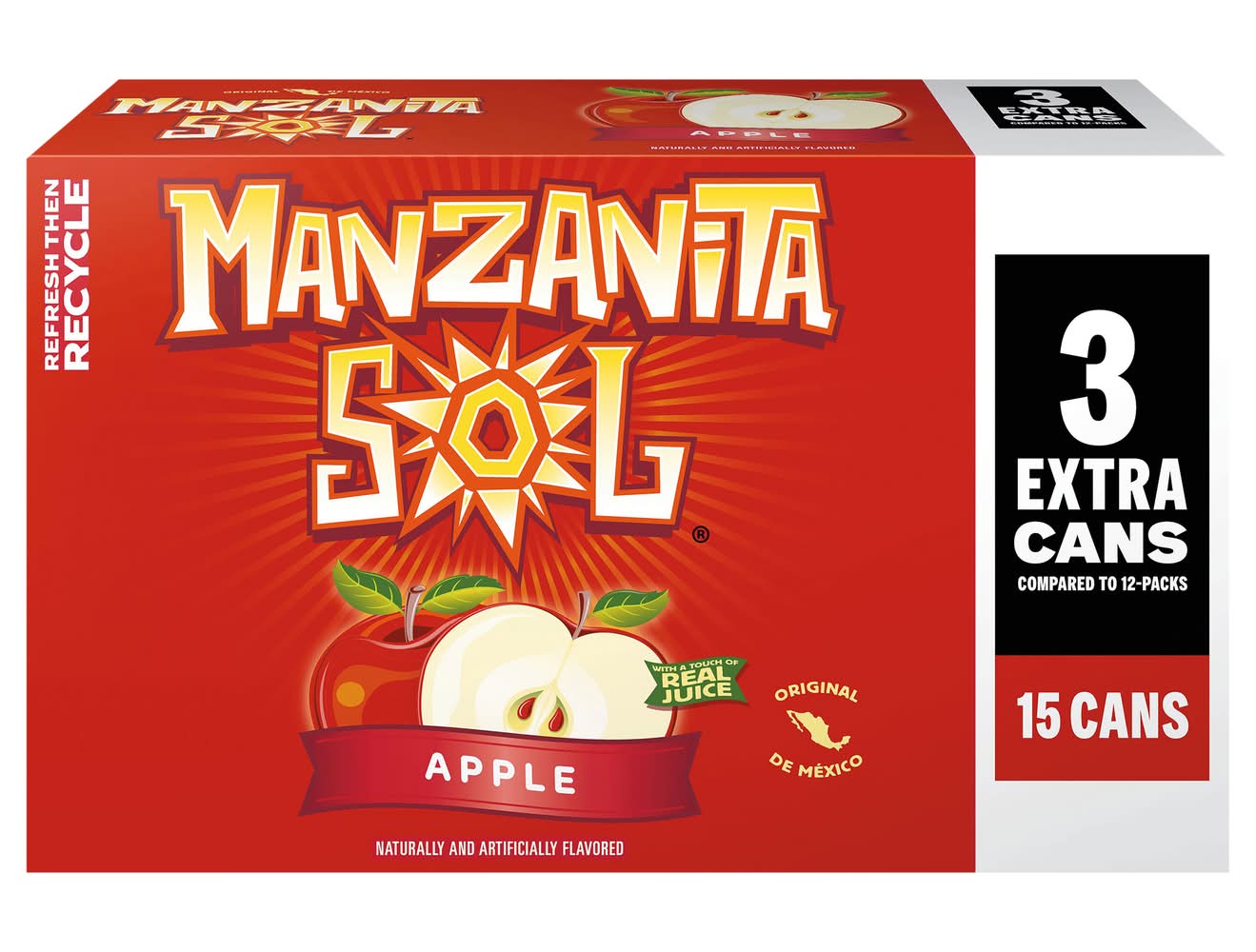 Manzanita Sol Soda, Apple (15 x 12 fl oz)