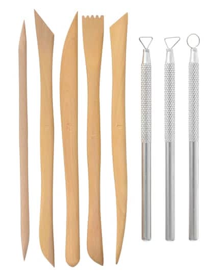 ArtMinds Mini Clay Tool Set, Wood (4.8 oz, 8 ct)