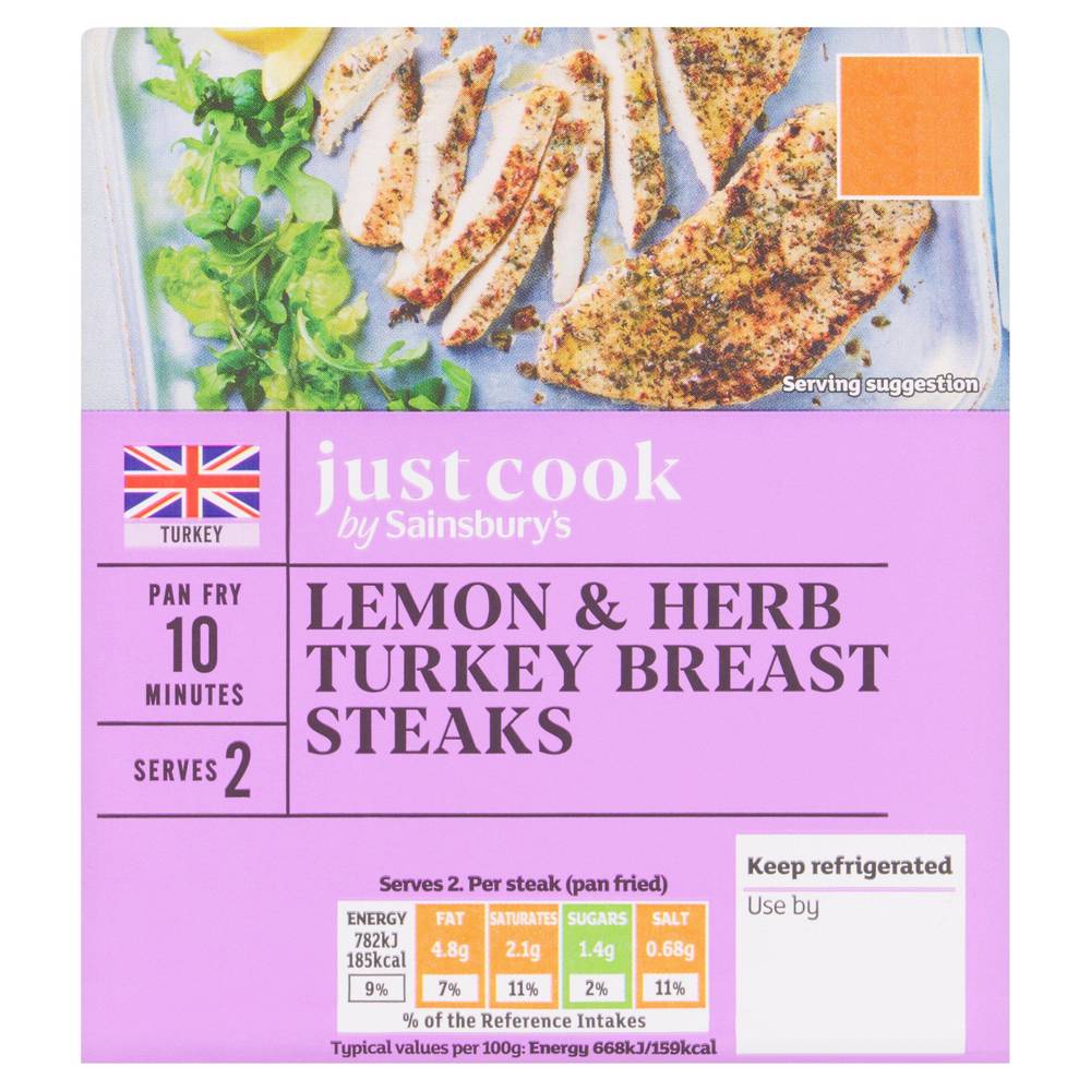 Sainsbury's Just Cook Italian Herb Turkey Steaks 288g