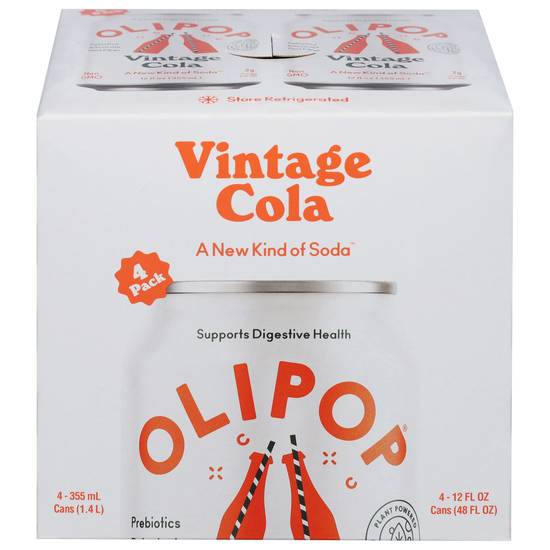 Olipop a New Kind Of Soda Vintage Cola (4 ct, 12 fl oz)