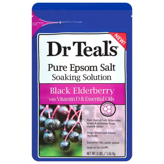 Dr Teal's Black Elderberry Soaking Solution Pure Epsom Salt