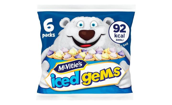 McVitie's Iced Gems Multipack Biscuits 6 pack 23g (397482)