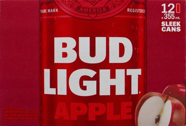 Bud Light Apple, 12pk-355mL can beer (4% ABV)