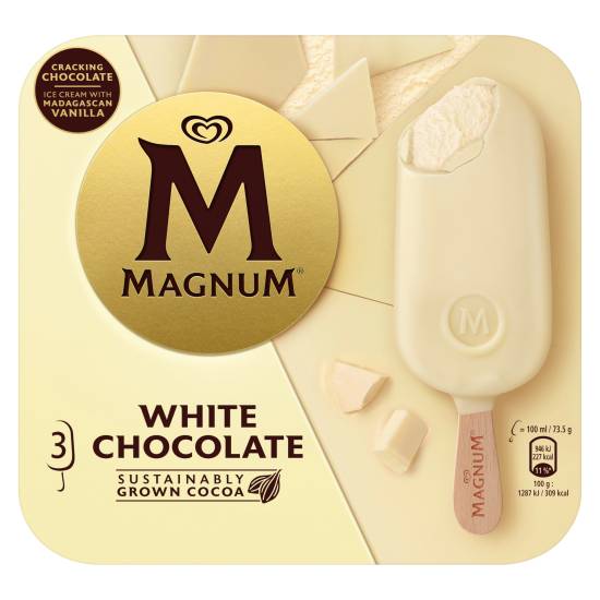 Magnum Vanilla Ice Cream Sticks White Chocolate (3 pack)