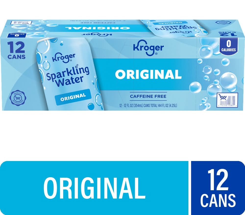 Kroger Caffeine Free Sparkling Water, Original (12 x 12 fl oz)