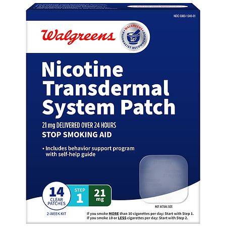 Walgreens Nicotine Transdermal System Patch Step 1 Nicotine Patches 21mg/day