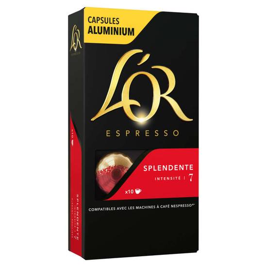 L'or espresso splendente 10 capsules aluminium intensité 7 café 52 g