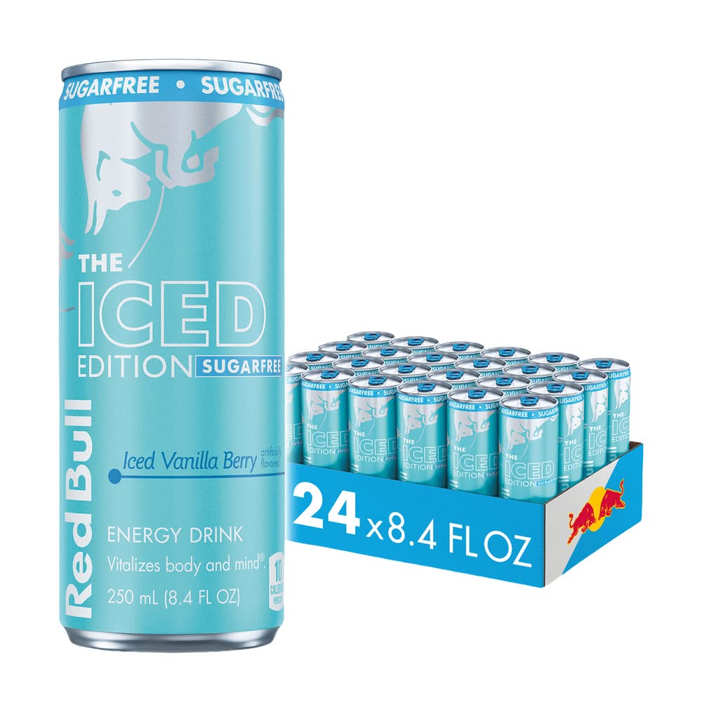 Red Bull Winter Edition Sugarfree Energy Drink, Iced Vanilla Berry (24 x 8.4 fl oz)