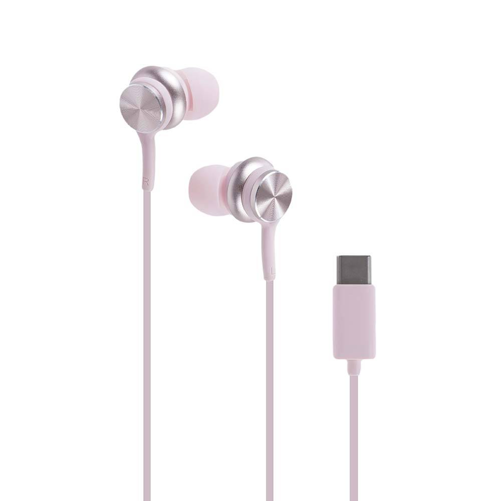 Miniso audífonos de cable hi-fi tipo c rosa (1 pieza)