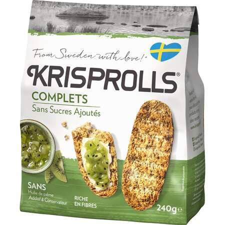 Petits pains complets sans sucres ajoutés KRISPROLLS - le paquet de 225 g