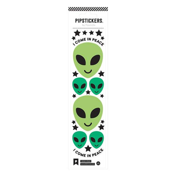 Pipsticks Decorative Stickers, 2" x 8", I Come In Peace