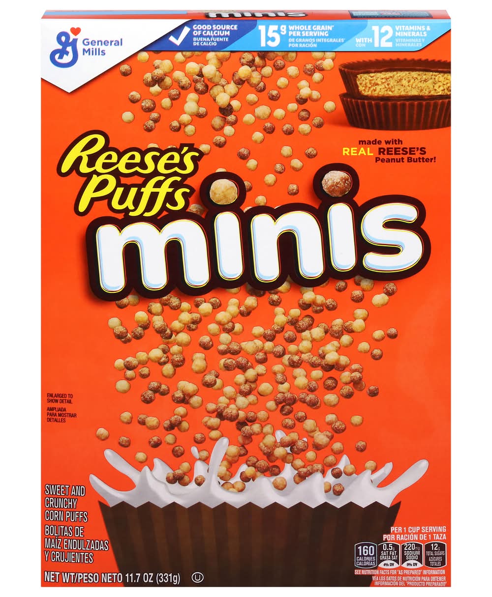 Reese's Puffs Minis Sweet & Crunchy Corn Puffs Breakfast Cereal (11.7 oz)