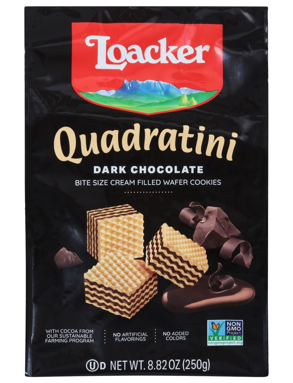 Loacker Quadratini Dark Chocolate Wafer Cookies (8.82 oz)