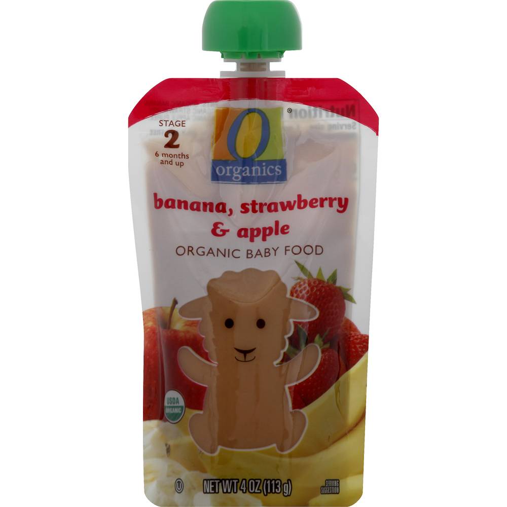 O Organics Organic Banana Strawberry & Apple Baby Food Stage 2 (4 oz)